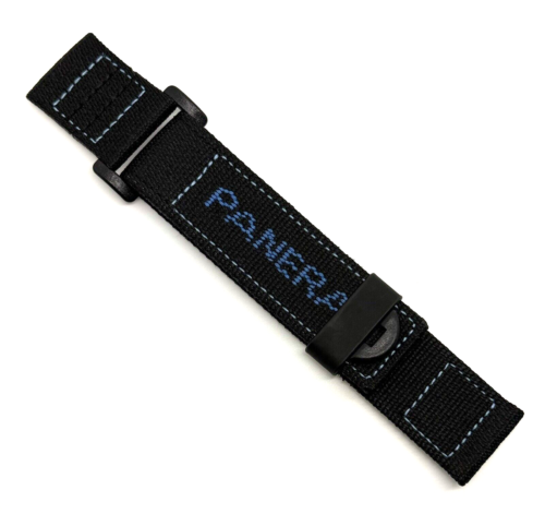 Authentic Rare Panerai Diver 24mm Black & Blue Canvas Watch Strap Band OEM