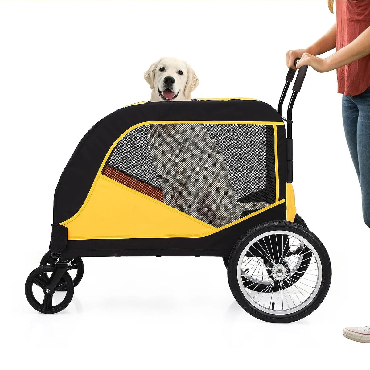 Pet Stroller for Large Dogs Cats Travel Carrier with Breathable