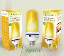 LED Flame Effect Light Bulb - Flickering Warm Flame Bulbs, E26 Standard Base, 