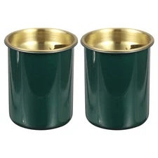 2pcs Car Ashtray Stainless Steel Smokeless Smell Butt Bucket for Car, Green