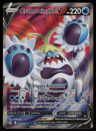 CRABOMINABLE V 248/264 ULTRA RARE FUSION STRIKE POKEMON NM/M