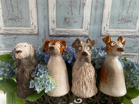 TraumschöNer Zaunhocker,Zaunstecker Enno, Hund, Zaunfigur Aus Keramik,Gartendeko