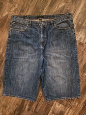 SEAN JOHN Jorts Mens 42 Blue Baggy Loose Denim Faded Hip Hop 100 Cotton Y2K