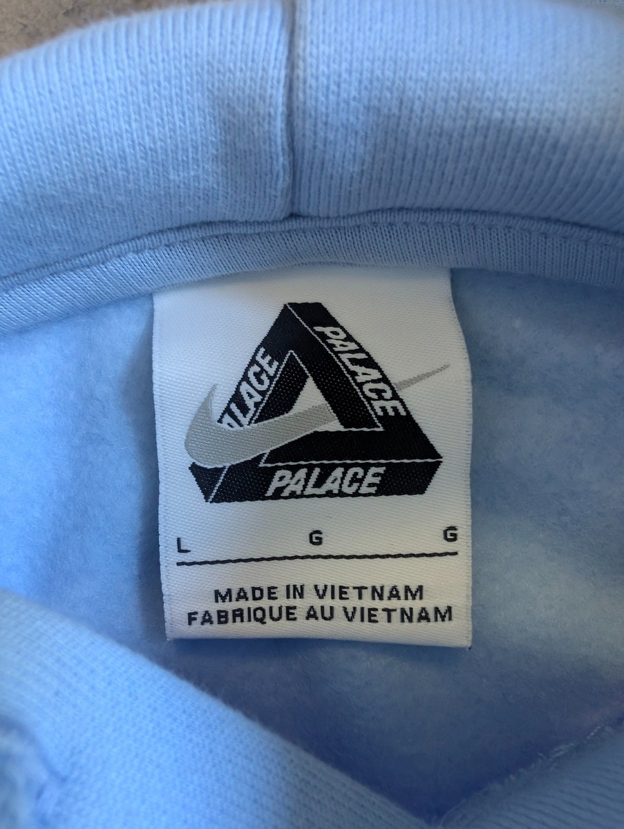 Palace x Nike Font Swoosh Hoodie Sky Blue Large | eBay