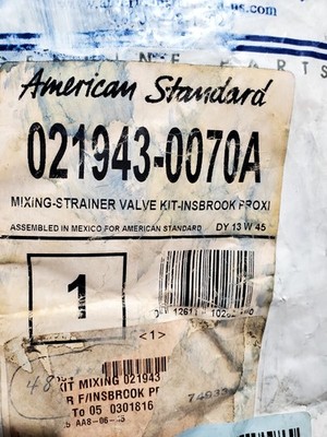 AMERICAN STANDARD 021943-0070A MIXING-STRAINER VALVE KIT
