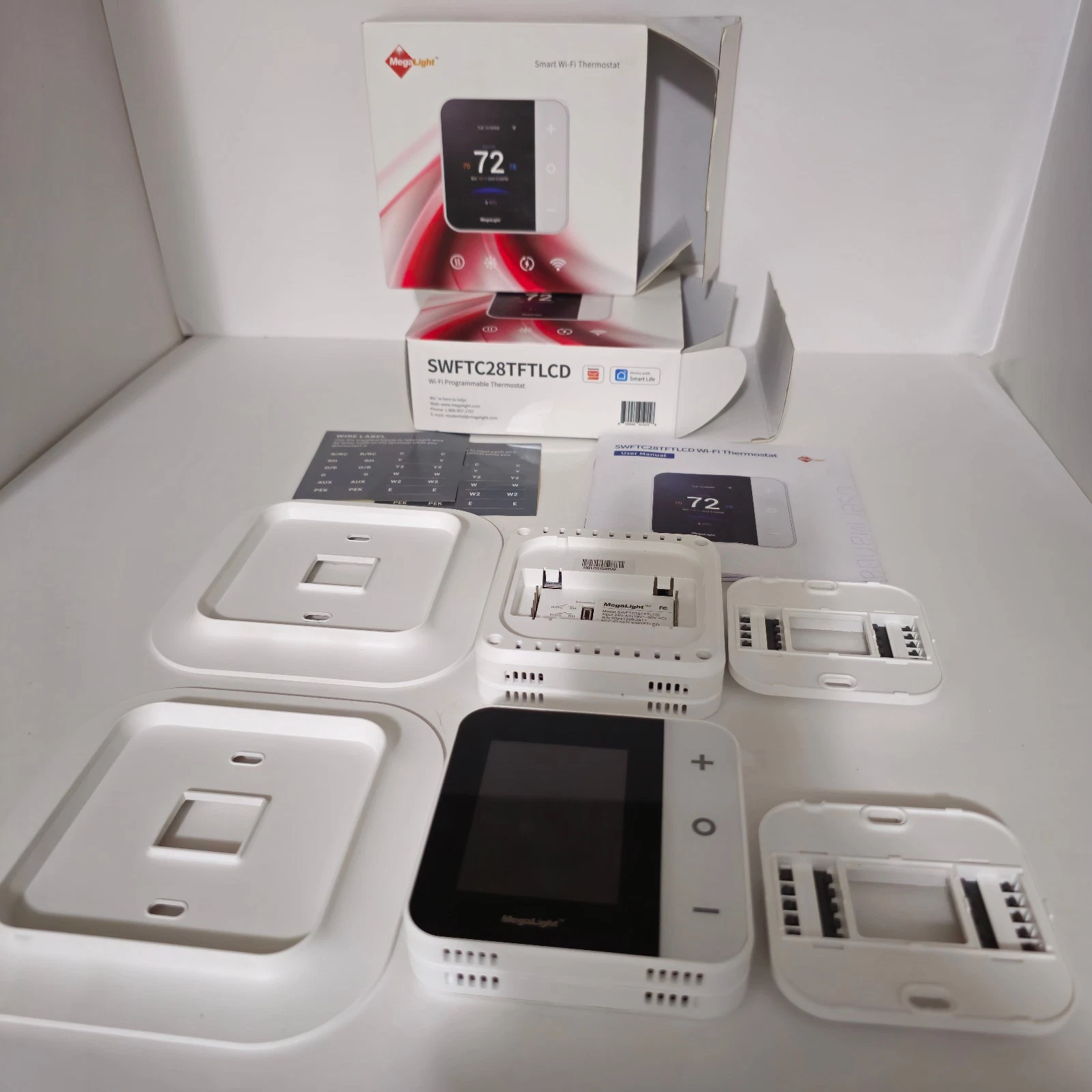 Smart Wi-Fi Thermostat Model SWFTC28TFTLCD Lot of 2 used Untested AS IS