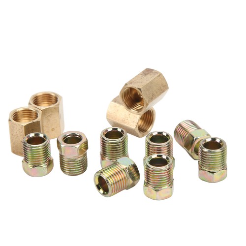 12 Pcs 3/8' - 24 Threads Assortent Brake Line Fittings For 3/16' Brake - View #2