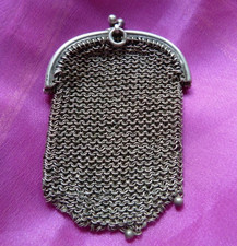 Antique LADYS STERLING SILVER MESH PURSE / approx 48 gr. Sterling Silver