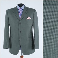 Mens Blazer 44R UK Size CHRISTIAN BERG Check Green Wool Sport Coat Jacket