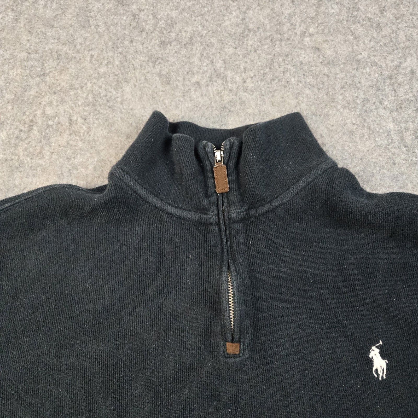 Polo Ralph Lauren maglione uomo XL nero 1 4 zip pony manica lunga felpa Y2k