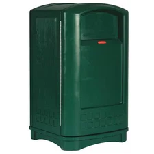 Rubbermaid Commercial Fg396400dgrn Plaza 50 Gal Square Outdoor Can, Dark Green,