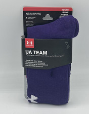Under Armour UA Team Socks Purple OTC Youth Size L YLG Kids Shoe Size 1-4Y