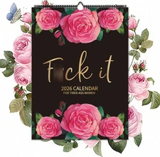 2026 Fuck It Wall Calendar for Tired-Ass Women Funny Swear 12 Months Hanging Cal