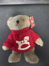 FAO Schwartz Bear With Red Sweater With Rocking Horse -9  - With Tags