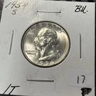 1954 S Silver Washington Quarter Uncirculated