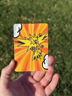 Original ACEO OOAK Pokémon Zapdos Pop Art Fan Art Acrylic Painting jessvoorhies