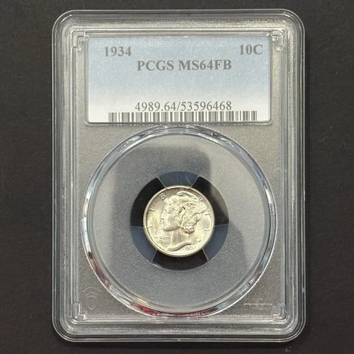 1934 Mercury Dime — PCGS MS64 FB 💎 Nice White Coin!