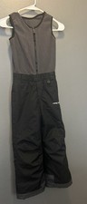 Arctix Kids XS Black Gray Insulated Snow Bib Pants Polyester Winter Ski