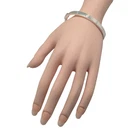 CLASSIC STERLING SILVER SCREW ACCENTS HINGED BANGLE 7" LOVE BRACELET 11.7GR #416