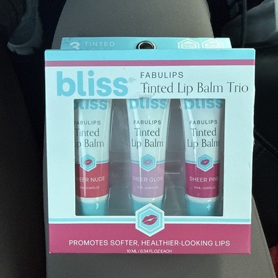 3pc Bliss Fabulous Tinted Lip Balms .34oz each New