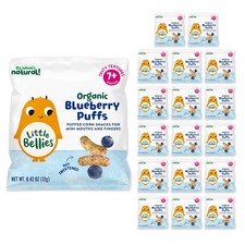 Little Bellies Organic Blueberry Puffs Baby Snack - Pack of 18 0.42 oz each