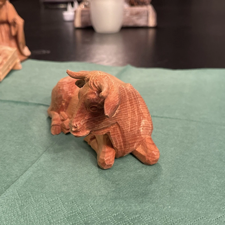 Krippenfiguren Holz Geschnitzt OCHSE Oberammergau NP 118€ 15 Cm Neu Unbenutzt - Bild 4 von 4