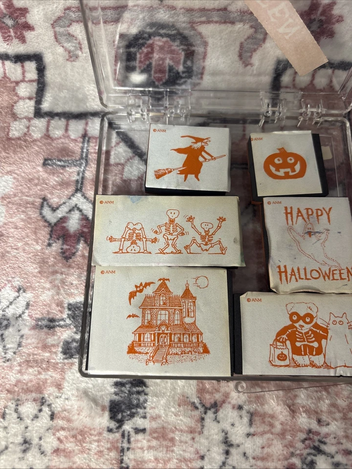 Lote de 6 carimbos de borracha temáticos de Halloween, montagem em espuma - Imagem 4 de 4