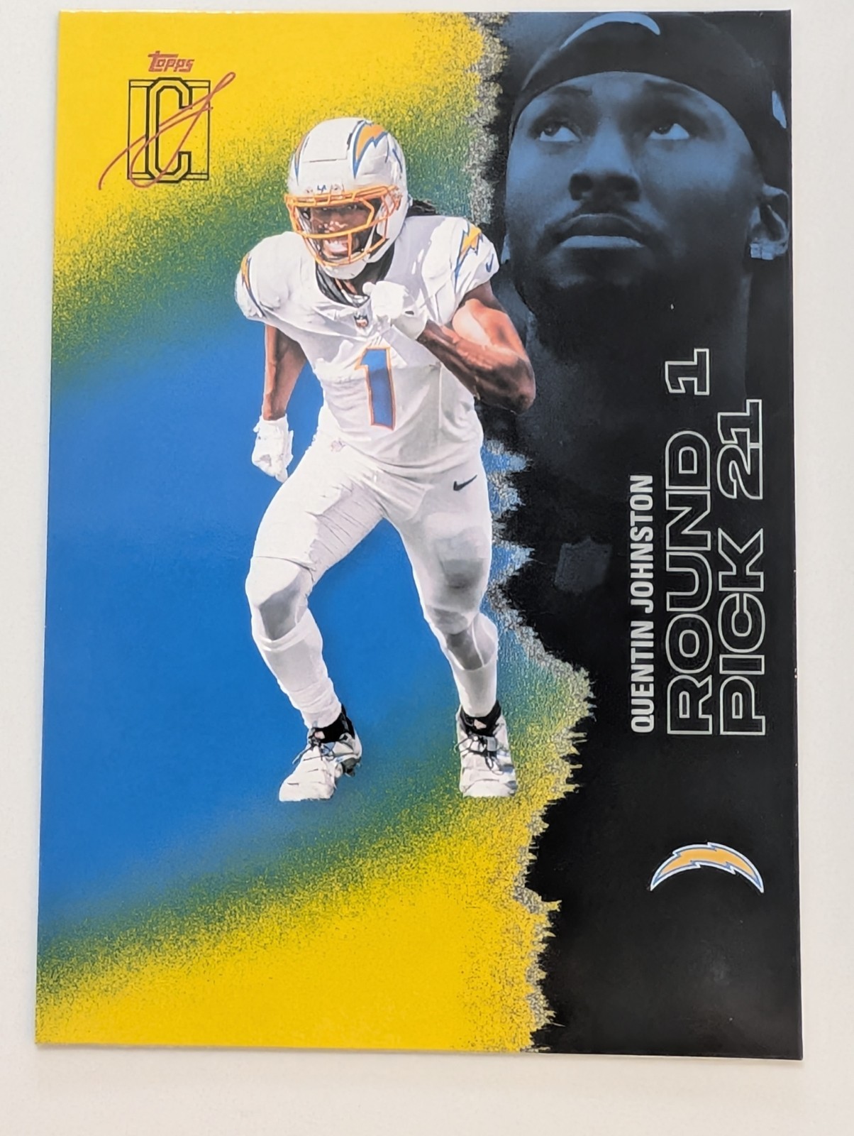 2025 Topps Signature Class #31 Quentin Johnston Blue & Yellow