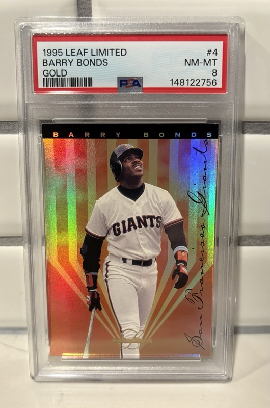 1995 LEAF LIMITED GOLD #4 BARRY BONDS PSA 8 - SAN FRANCISCO GIANTS - POP 10!