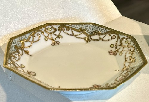 Esquisite NIPPON MORIAGE TEAPOT & UNDERPLATE GOLD ENAMEL - BEADING - Picture 9 of 16