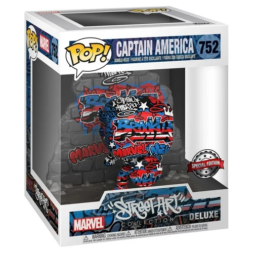 Funko POP! Marvel Deluxe Captain America #752 [Street Art] Exclusive