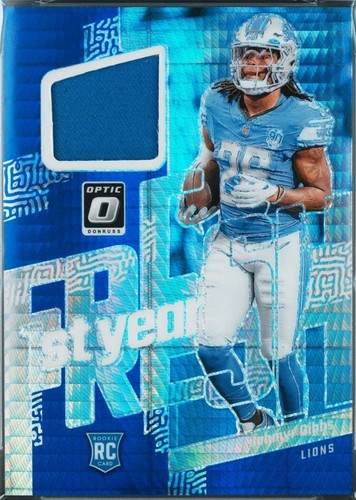 2023 Donruss Optic Jahmyr Gibbs RC Purple Shock PSA 9 Lions | eBay