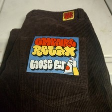 Empyre Brown Relaxed Baggy Skateboarding Y2K Skater Corduroy Pants Unisex 32x30