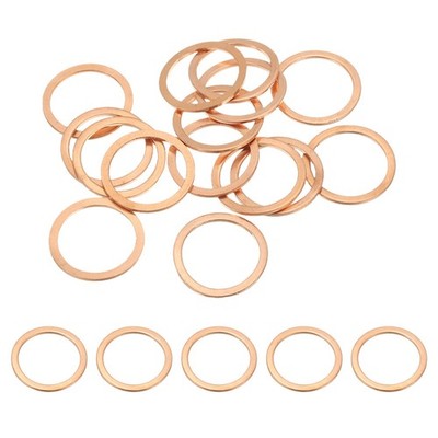 15Pcs M24 Copper Washer Sealing Ring 24mm ID 30mm OD 1.5mm T Metric Flat Gasket