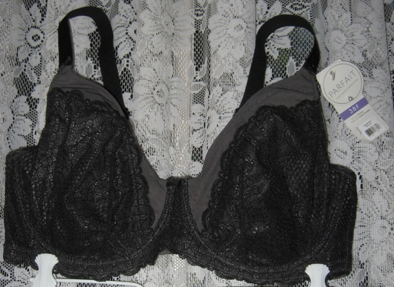 PARFAIT VANNA U/W BRA P5702 BLACK/GRAY 38F NWT SHIP FREE TO U.S.
