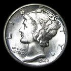 1942-D Mercury Dime Silver ---- Gem BU+ FB Condition Stunning ---- #PP837