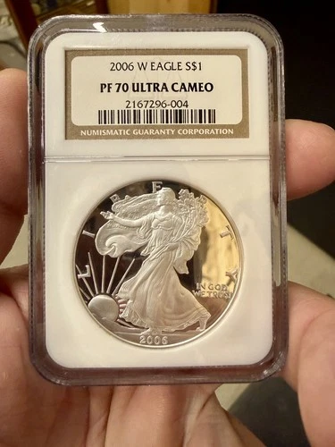 2006-W American Silver Eagle PROOF Silver 1 oz Coin PF70 Ultra Cameo NGC