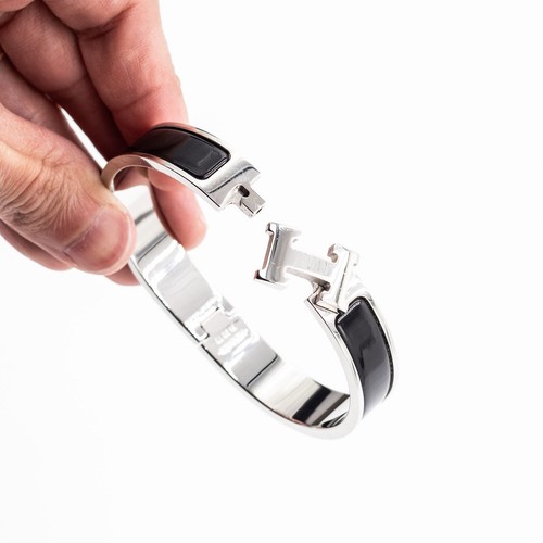 Clic H Hermes Armband schwarz und silber - Bild 3 von 5