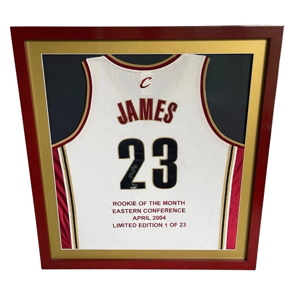Maillot LeBron James Recrue 2003 Cavaliers Taille XL Bleu Marine Avec Autographe Certifié COA