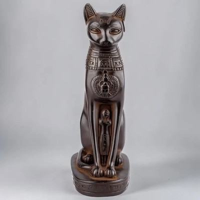 RARE ANCIENT EGYPTIAN ANTIQUE Statue Goddess Bastet Cat for Rare Basalt Stone BC