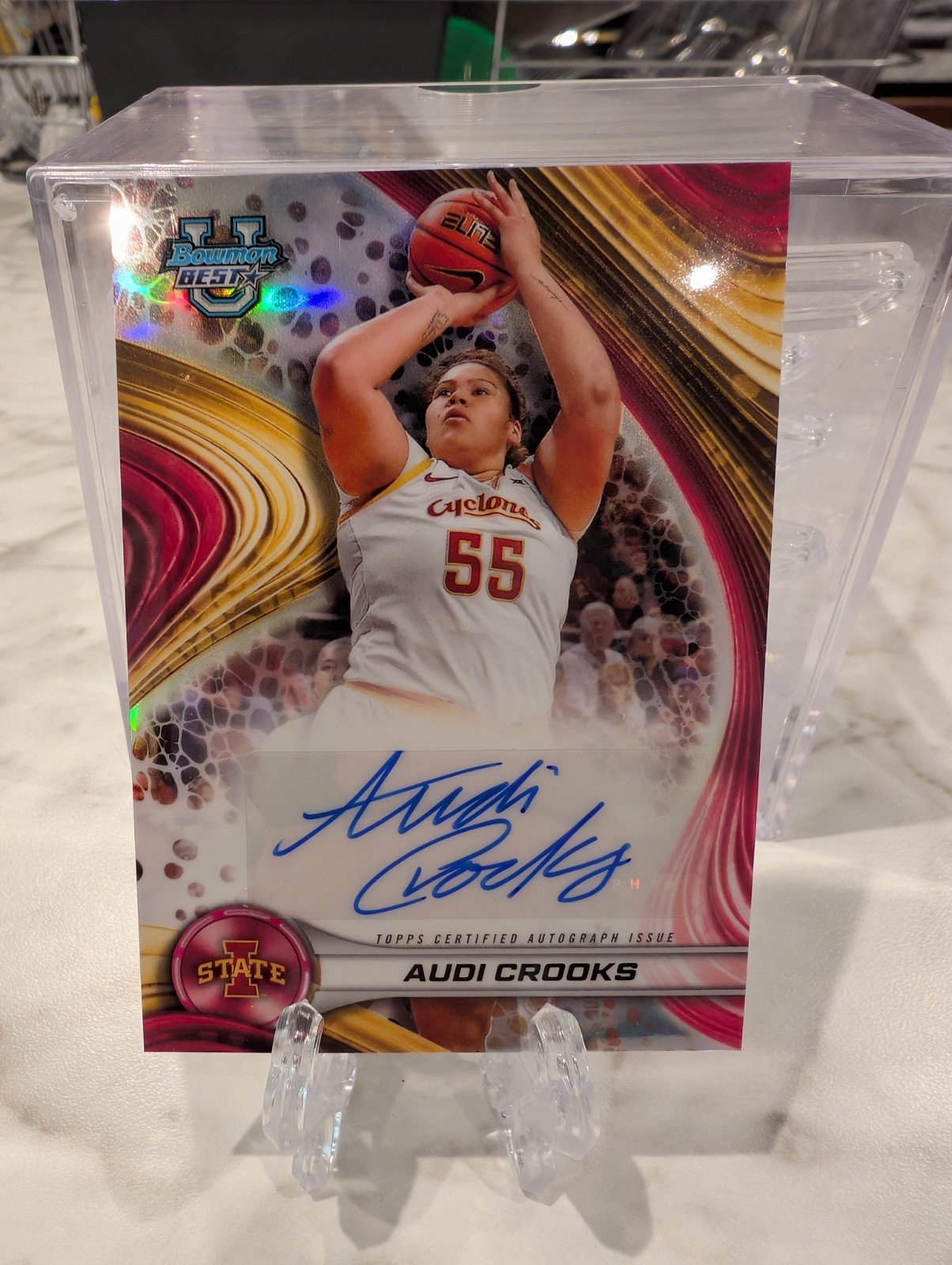 2024 BOWMAN'S BEST U AUDI CROOKS REFRACTOR ROOKIE AUTO IOWA STATE SP 🔥💎🔥💎