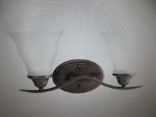Progress Lighting Trinity 2-Light Antique Bronze Etched Glass Vanity Light