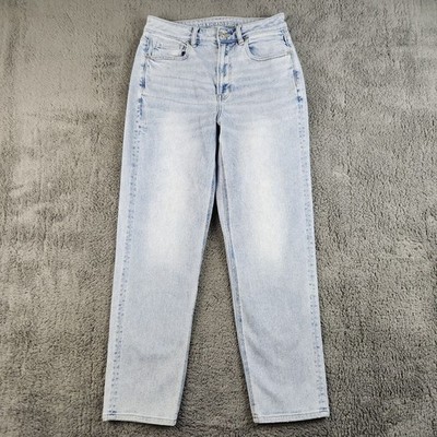 AE Stretch Mom Jeans Women's Size 6 Regular High-Waisted Straight Tapered Ankle