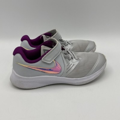 Nike STAR RUNNER 2 Power Sneakers Shoes DD5889-001 Iridescent Swoosh Girls 1Y