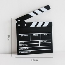 Movie Film Clap Board 20 X 20cm Dry Erase Black Wooden Clapper Board For