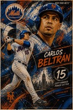 Carlos Beltran MLB Abstract Art Baseball Card New York Mets 8x10 Print