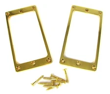 2-pack Full-Size Gold Humbucker Pickup Rings for Electric Guitar & more!