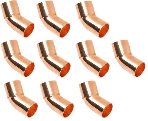 10pack Plumbing 1/2" Ftg X C Copper Street 45 Degree Elbow Lf Short Turn Wrot 