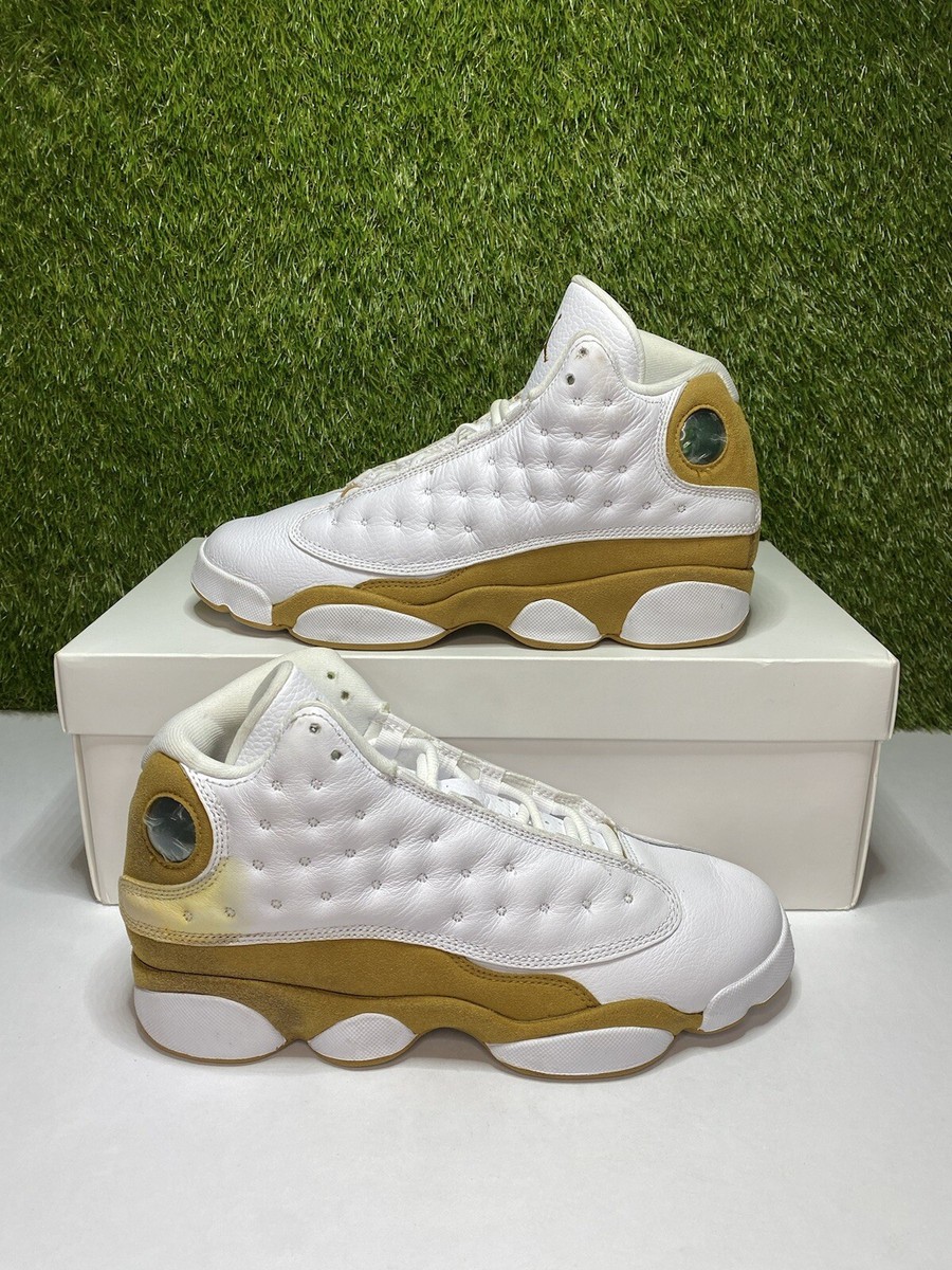white and gold 13 jordans