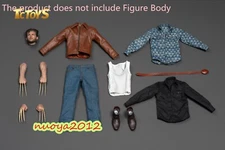 1:6 Wolverine Logan Man Head Hands Clothes For 12" Male Action Figure Body Toys